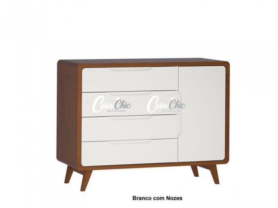 Comoda Euclar Bella Queen 27763 2 01 Porta e 04 Gavetas 0.82 m COM FRETE GRATIS